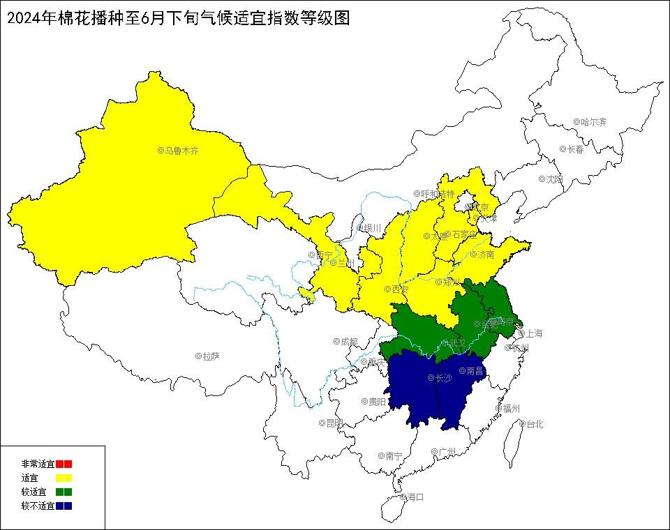 2024年棉花播种至6月下旬气候适宜指数.jpg