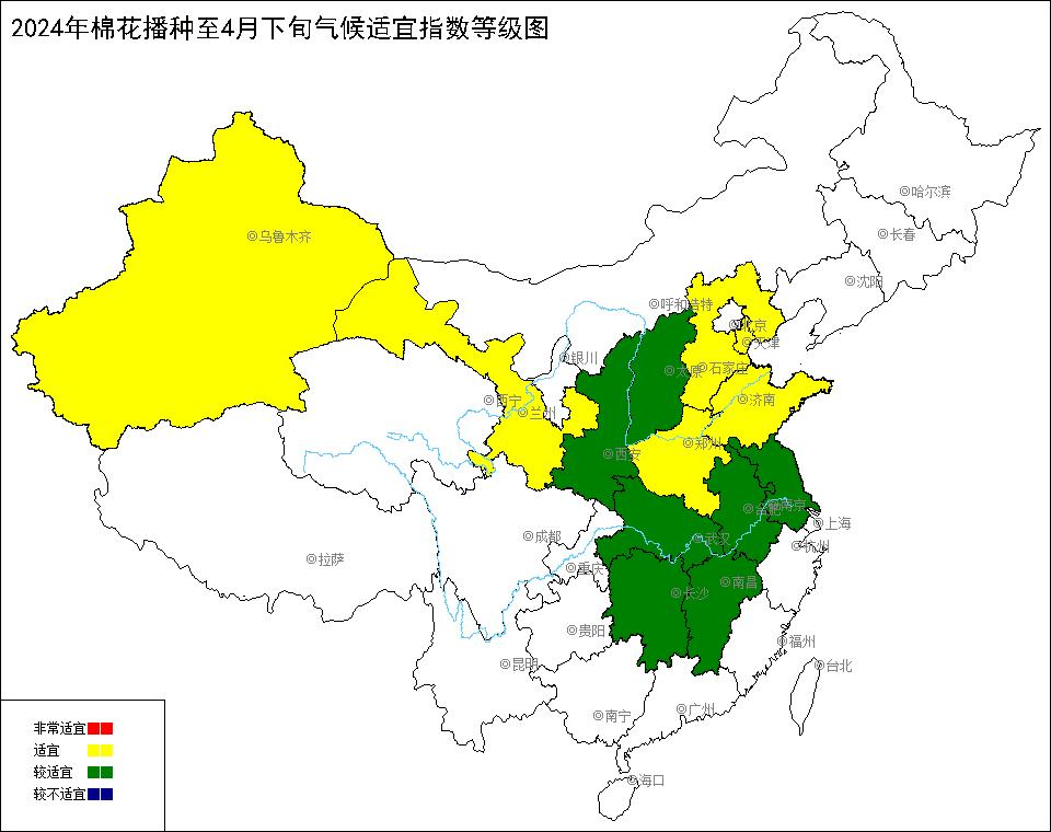 2024年棉花播种至4月下旬气候适宜指数等级图.bmp