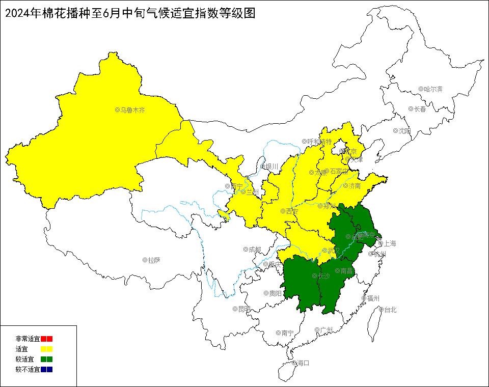 2024年棉花播种至6月中旬气候适宜指数.jpg